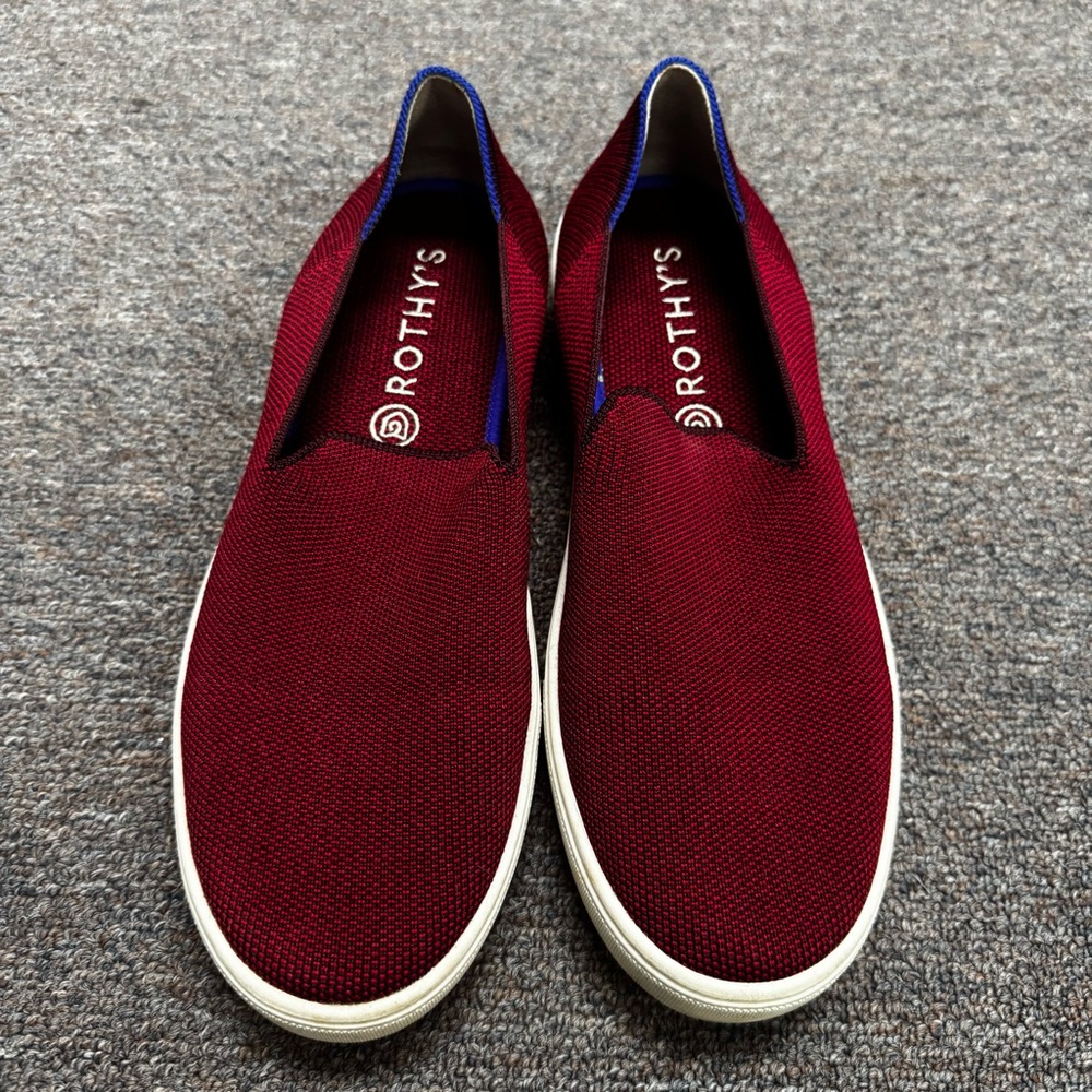 Rothy's Burgundy Slip-On Sneakers with White Soles